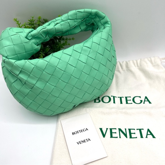 Bottega Veneta mint green  Intrecciato Leather Mini Jodie Hobo bag ❤️ - Picture 1 of 11